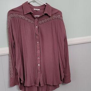 Dusty lavender long sleeve blouse